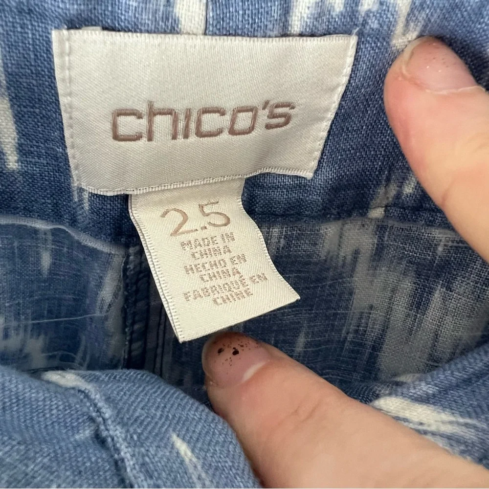 Chicos Ikat 100% Linen Pants - Picture 5 of 7